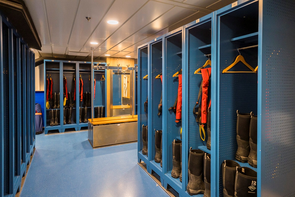 Mudroom an Bord der Sylvia Earle